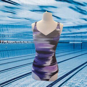 🌊☀️ Speedo Ultraviolet One-Piece Swimsuit – Adjustable Straps 💜✨